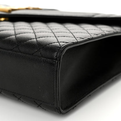 Saint Laurent Grain De Poudre Textured Mixed Matelasse Large Triquilt Monogram Satchel Black 10 of 10