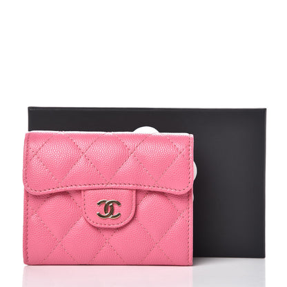 Chanel Caviar Quilted Flap Card Holder Wallet Pink 9 of 9