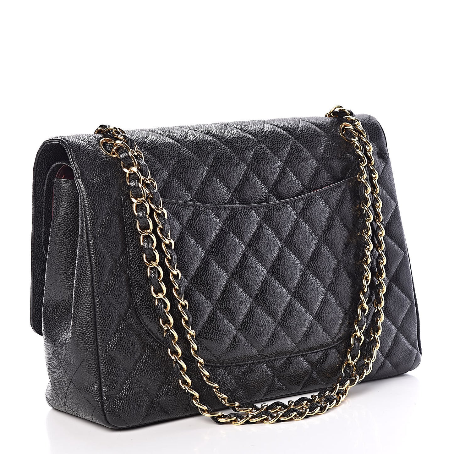 Caviar Quilted Maxi Double Flap Black