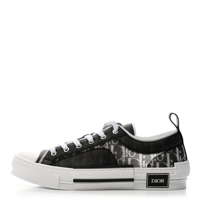 Christian Dior Technical Canvas Mesh Oblique Printed Mens B23 League Low Top Sneaker 43 Black Beige 1 of 10