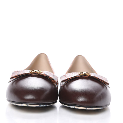 Gucci Malaga Kid Elaphe Yva Ballet Flats 42 Cocoa 2 of 9