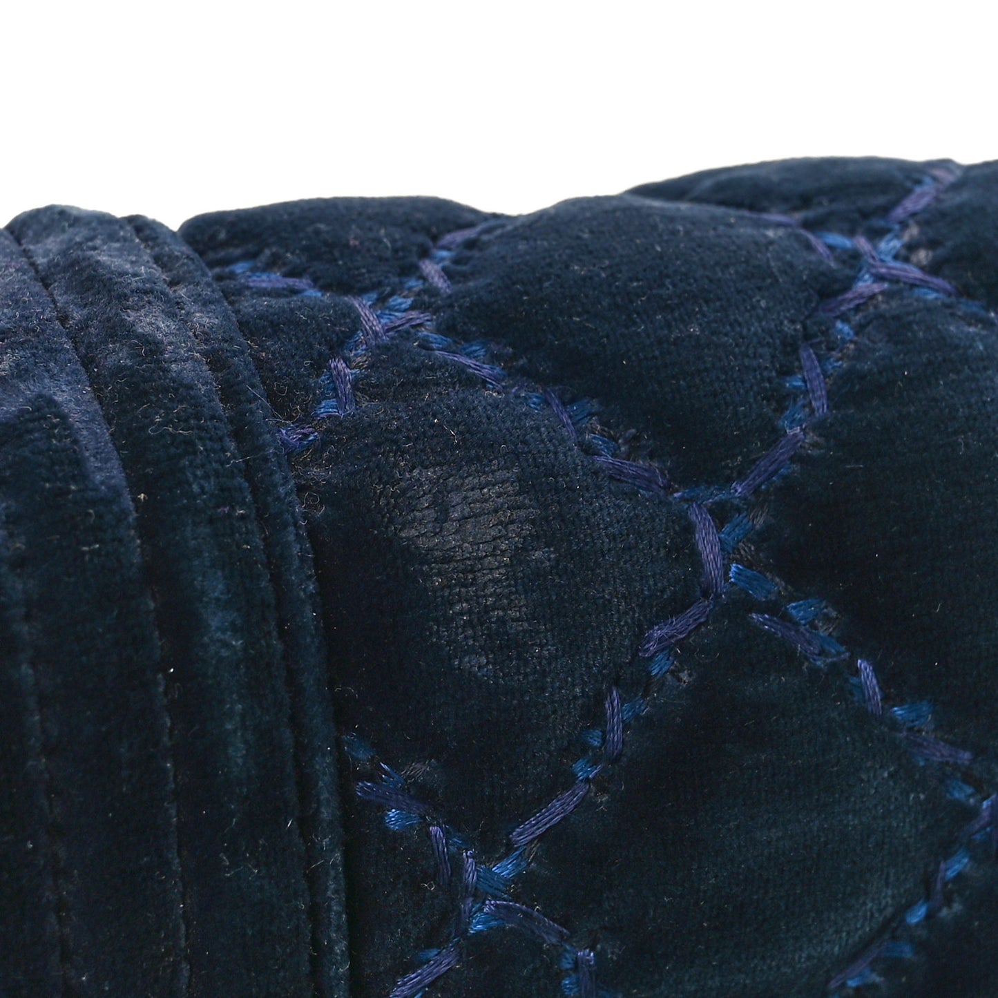 Velvet Tweed Quilted New Medium Boy Flap Dark Navy Blue
