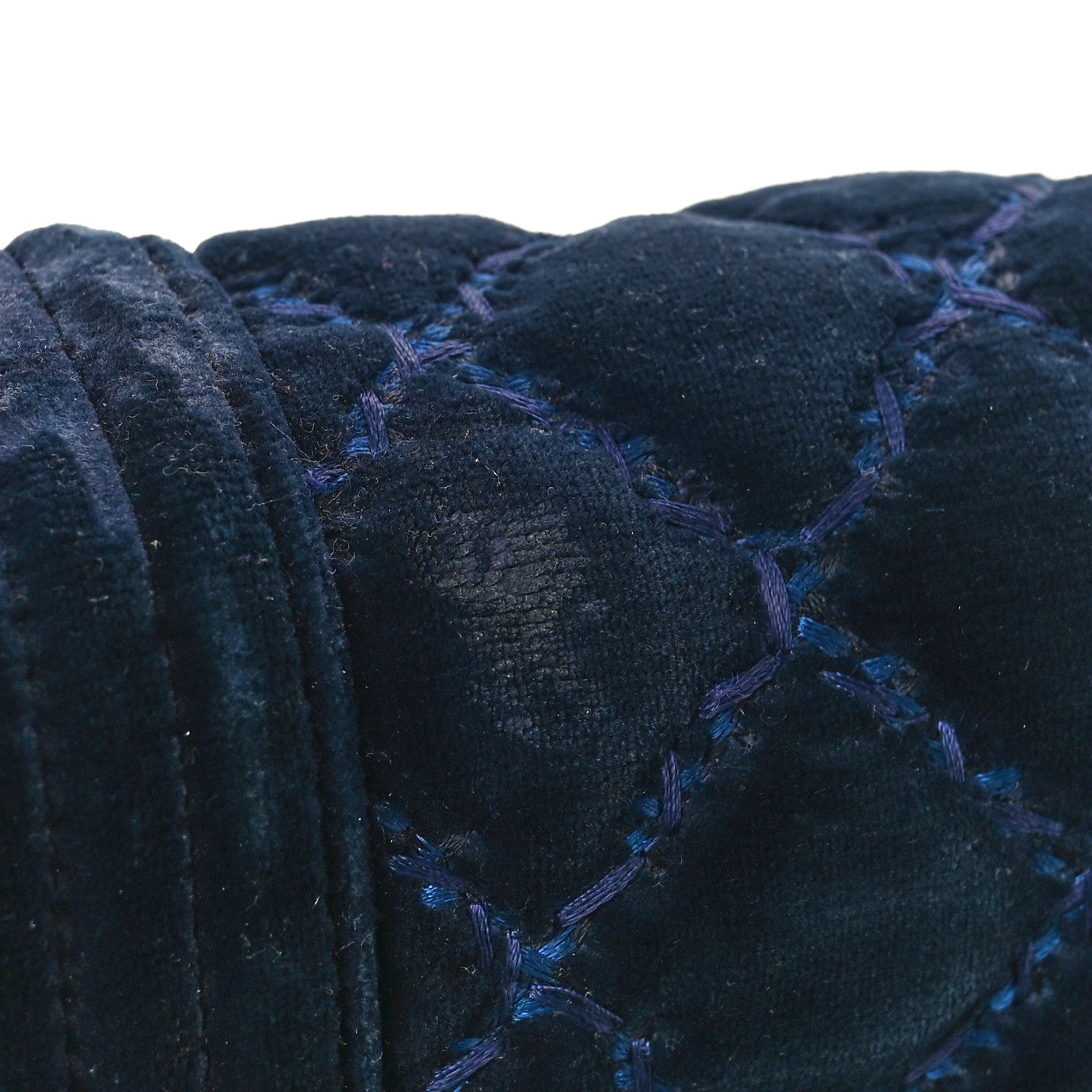 Chanel Velvet Tweed Quilted New Medium Boy Flap Dark Navy Blue 11 of 17
