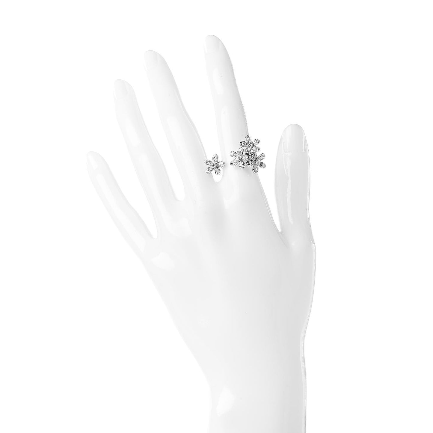 18K White Gold Diamond Socrate Between The Finger Ring 48 4.5