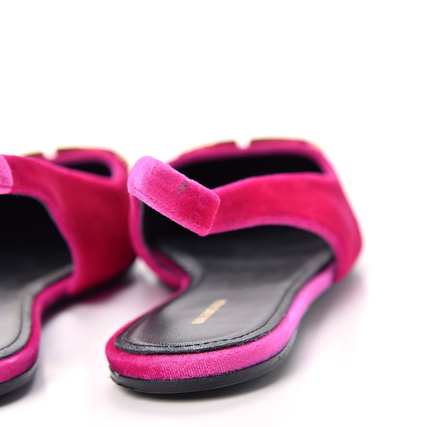 Velvet BB Knife Pointy Toe Slingback Flats 37.5 Pink