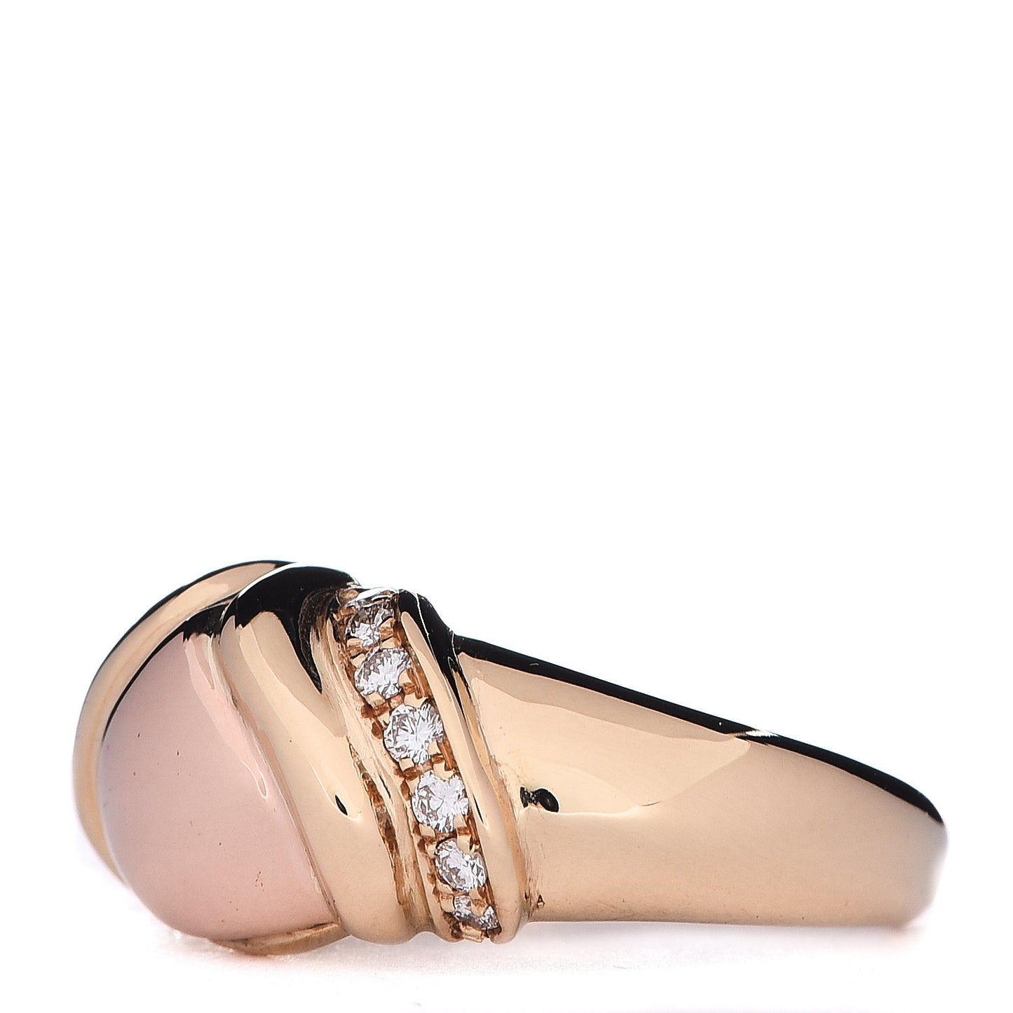 18K Yellow Rose Gold Diamond Band Ring 53 6.25