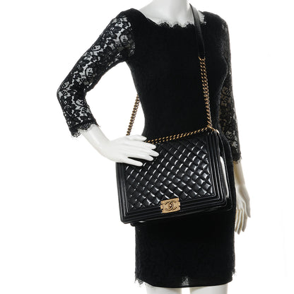Chanel Glazed Calfskin Large Boy Flap Black 2 of 9