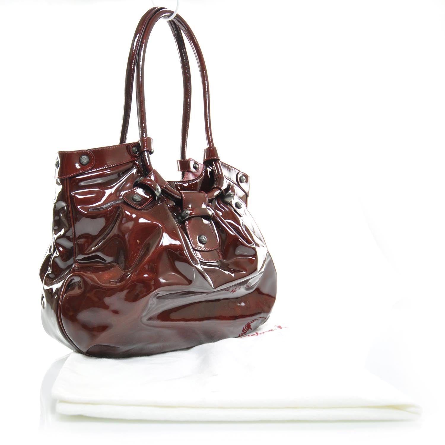 FASHIONPHILE SALVATOREFERRAGAMOPatentLeatherLargeGancioCelticoHobo 3 of 8