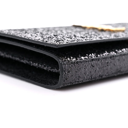 Saint Laurent Glitter Classic Monogram Galactica Chain Wallet Black 8 of 10
