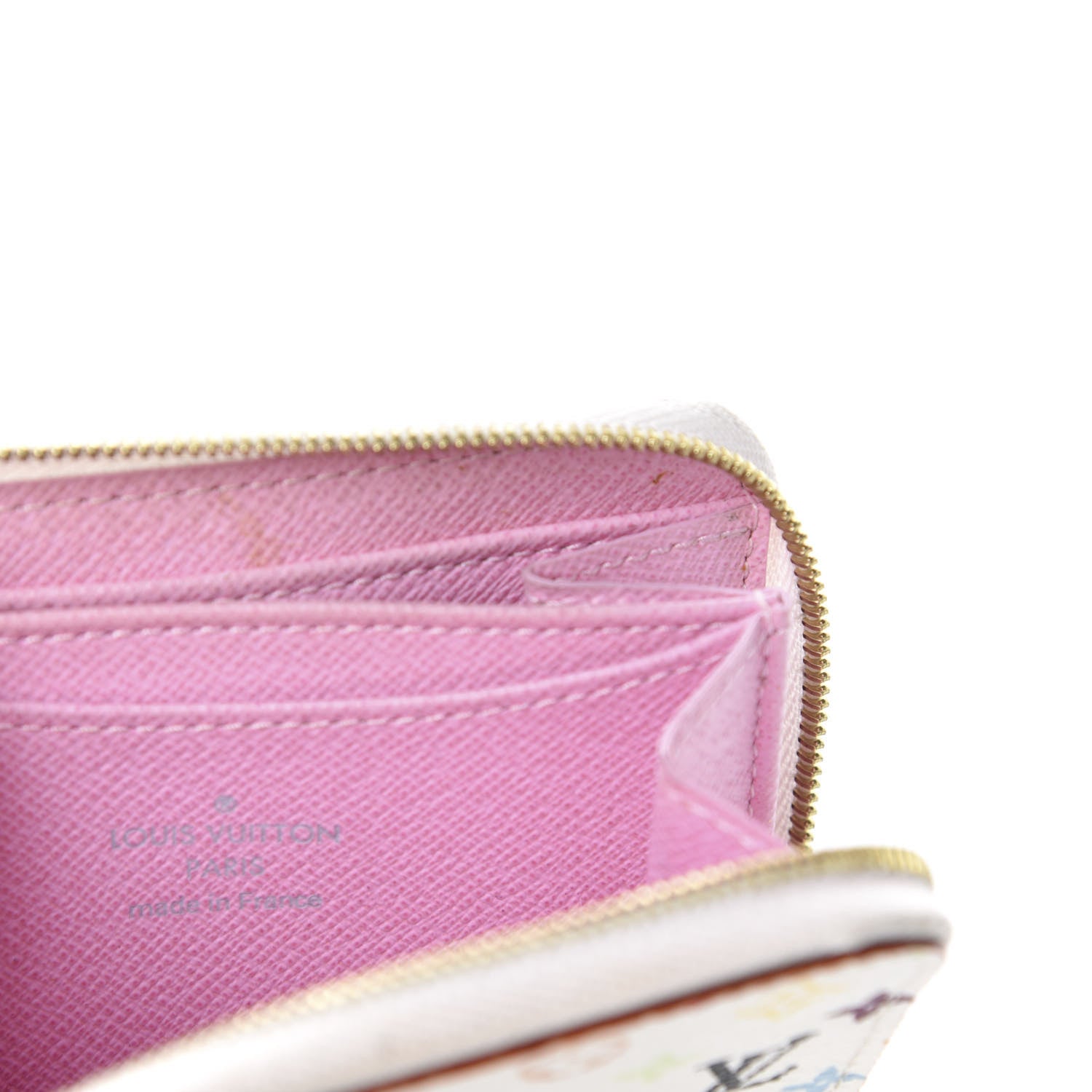 Louis Vuitton Monogram Multicolor Zippy Coin Purse Wallet White Litchi 6 of 7