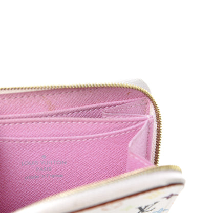 Louis Vuitton Monogram Multicolor Zippy Coin Purse Wallet White Litchi 6 of 7
