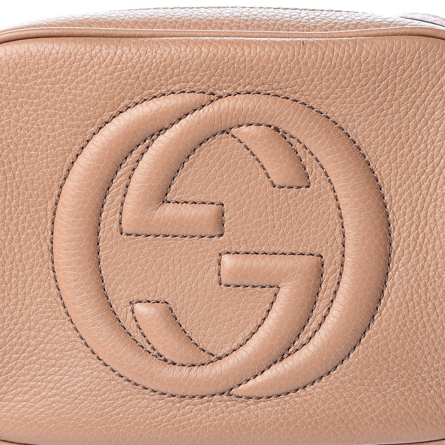 Pebbled Calfskin Small Soho Disco Bag Camelia