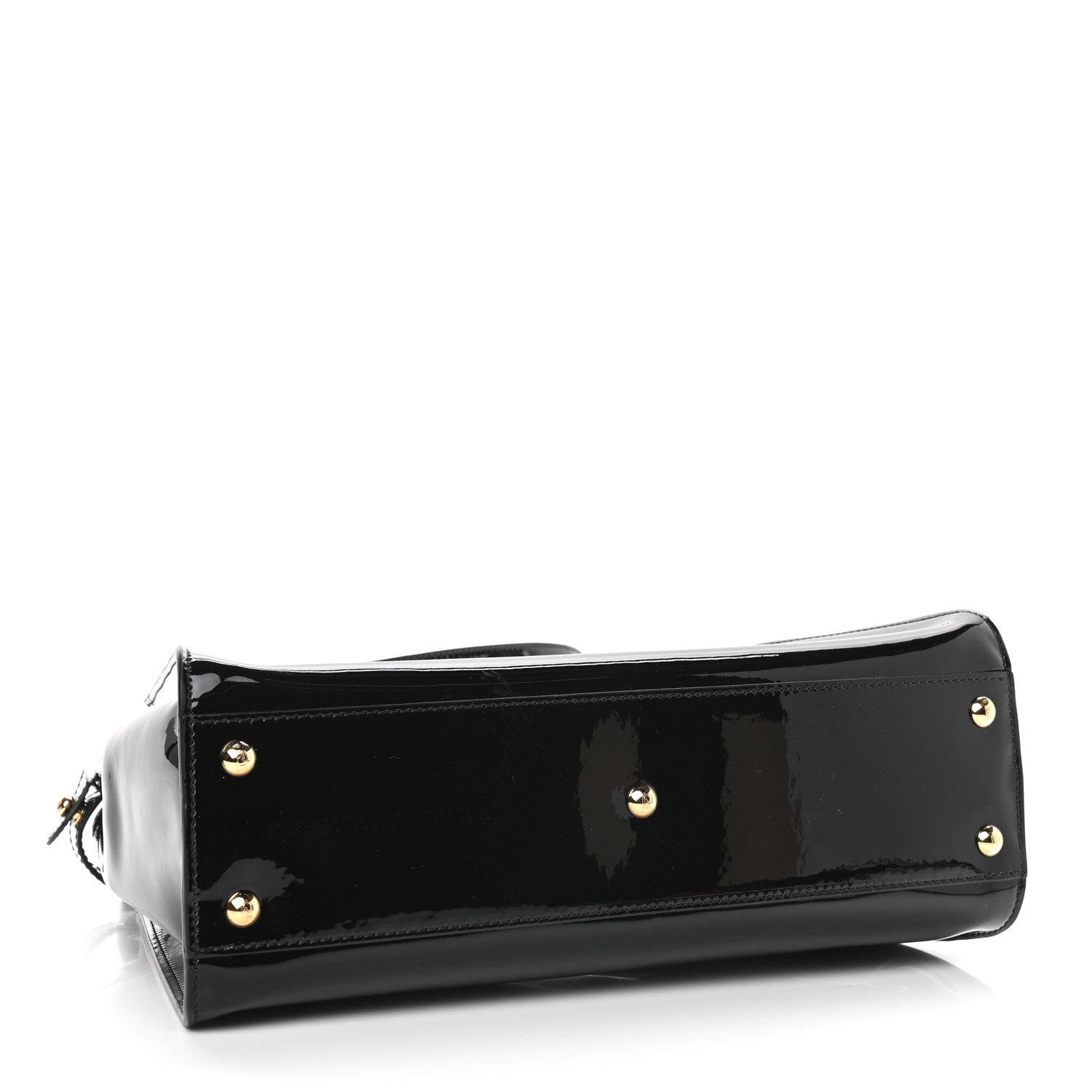 Fendi Patent Medium Peekaboo Iconic Defender Satchel Black 3 of 8