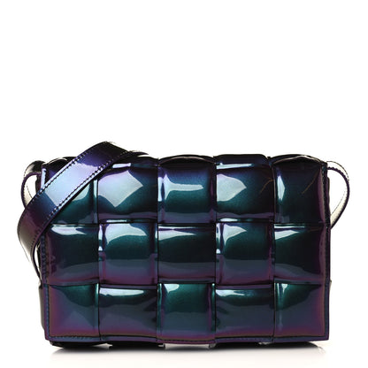 Bottega Veneta Glossy Nail Polish Nappa Maxi Intreccio Padded Cassette Crossbody Bag Holographic 1 of 8