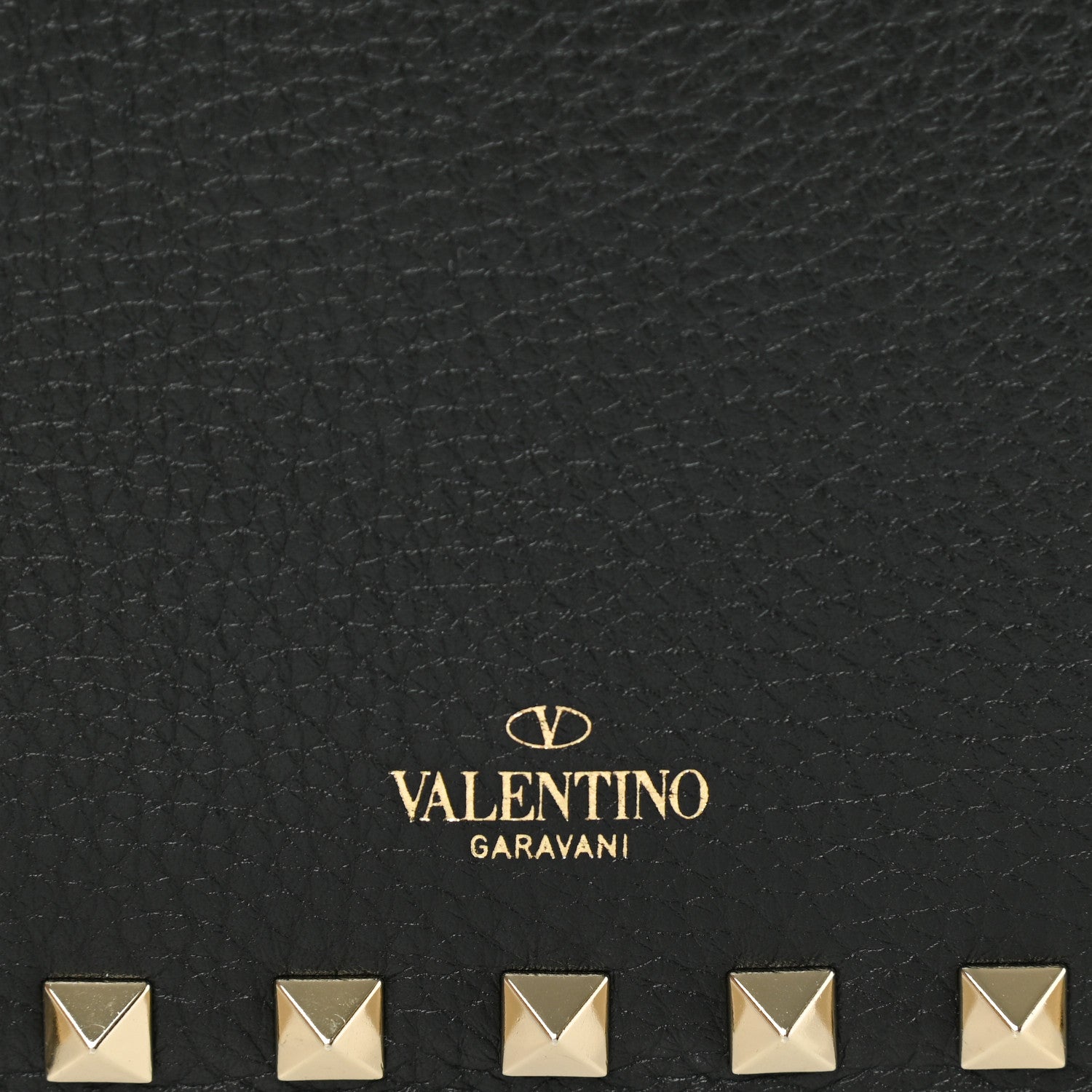 Valentino Garavani Pebbled Calfskin Rockstud Flap Clutch Black 6 of 9