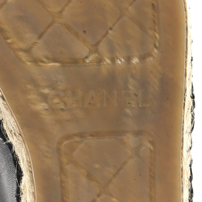 Chanel Lambskin Quilted CC Espadrilles 39 Black 9 of 12