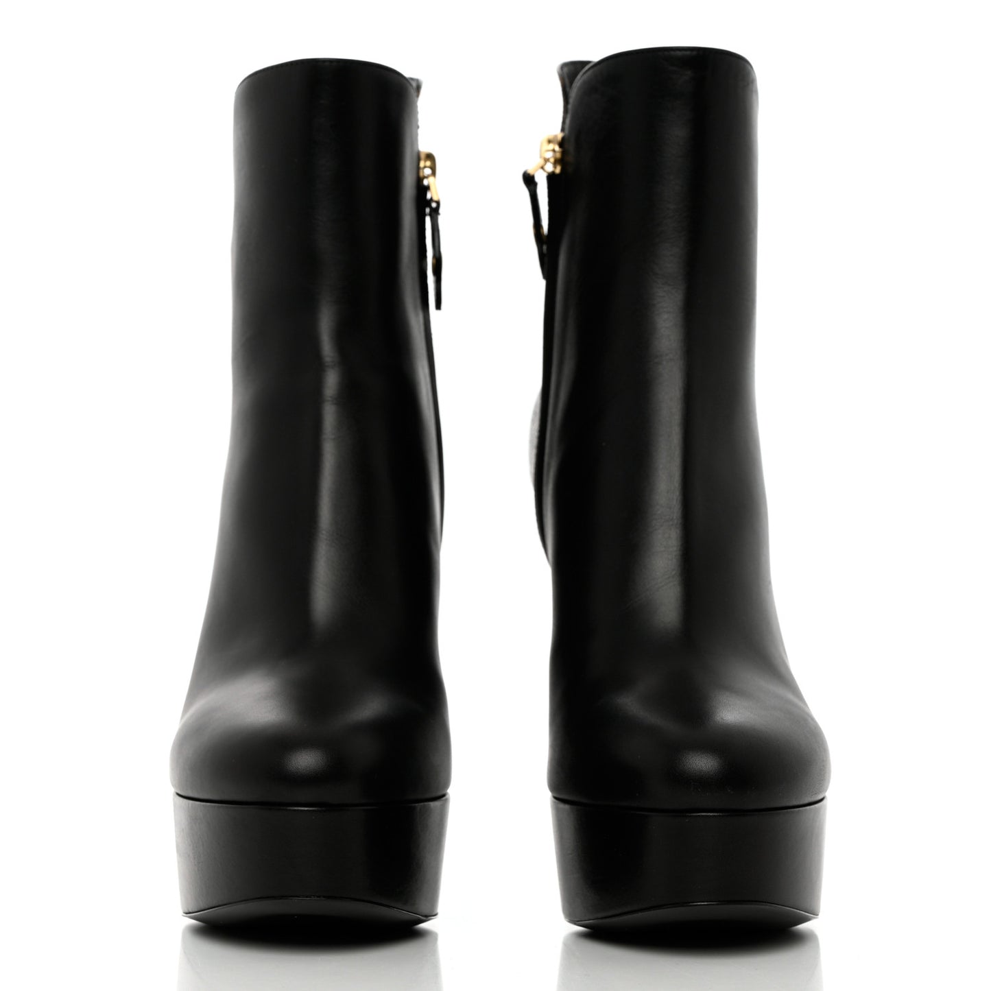 Calfskin Monogram Afterglow Platform Ankle Boots 38 Black