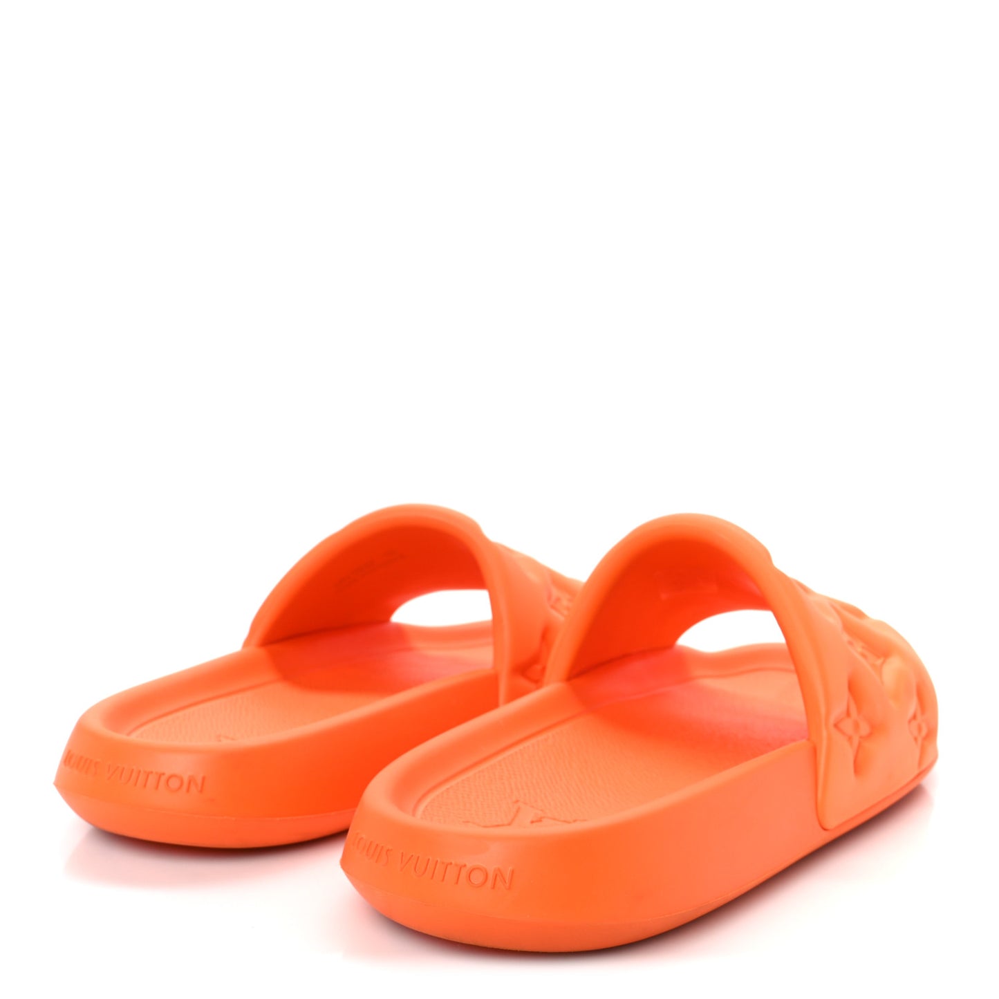 Rubber Embossed Monogram Mens Waterfront Mules 10 Orange