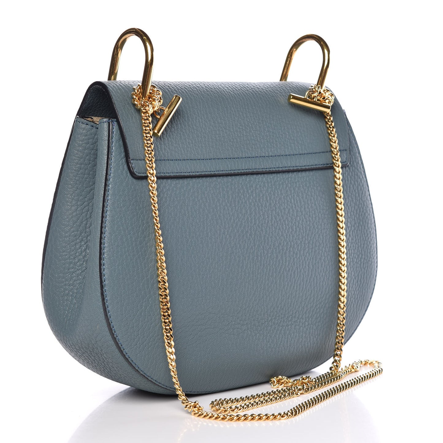 Grained Lambskin Drew Shoulder Bag Cloudy Blue