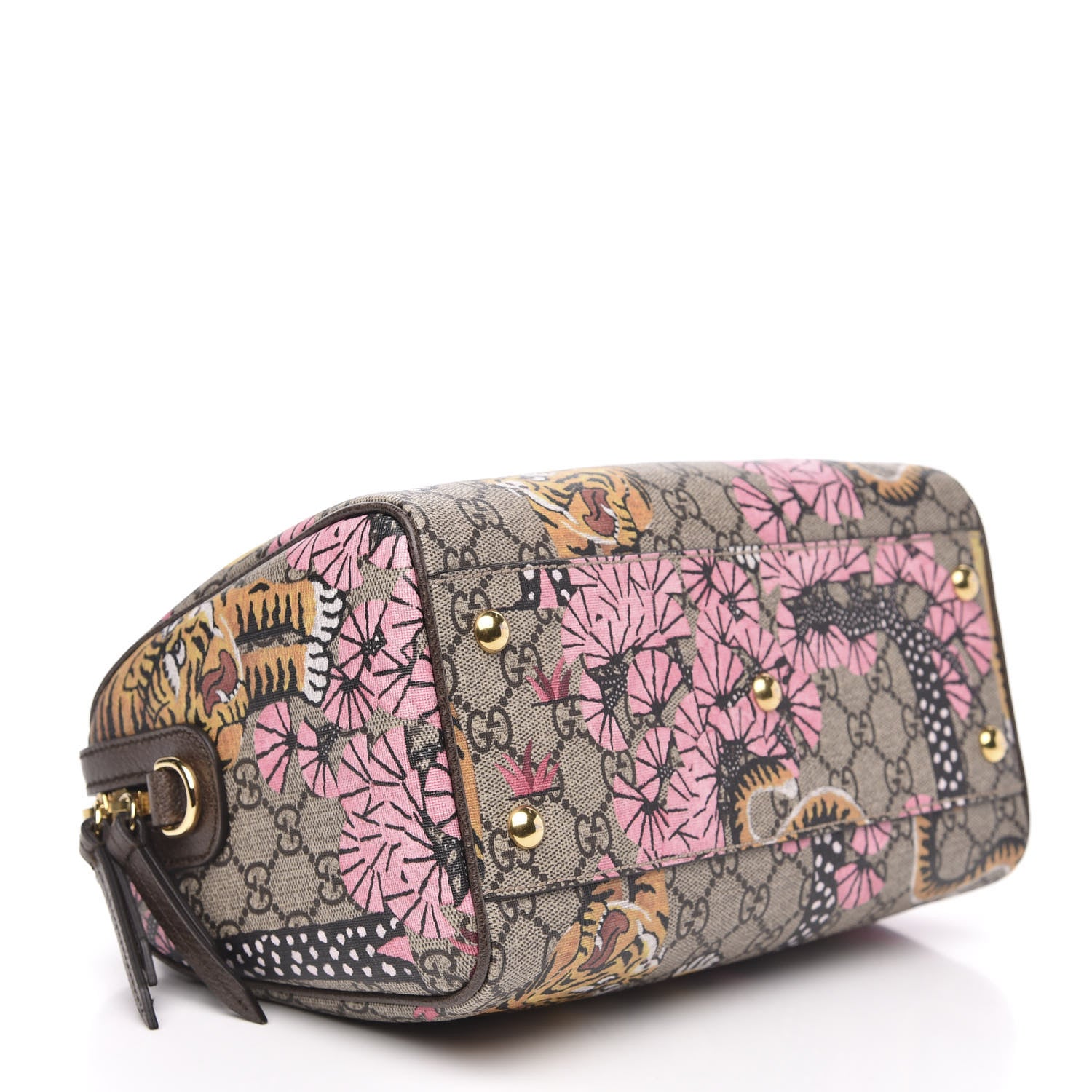 Gucci GG Supreme Monogram Bengal Small Boston Beige Pink 4 of 12