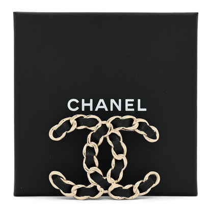 Chanel Lambskin Chain CC Brooch Black Gold 7 of 7