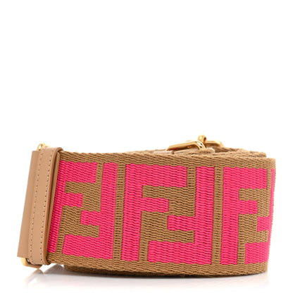 Fendi Ribbon Vitello King FF 1974 Adjustable Strap You Marrone Pink 2 of 5