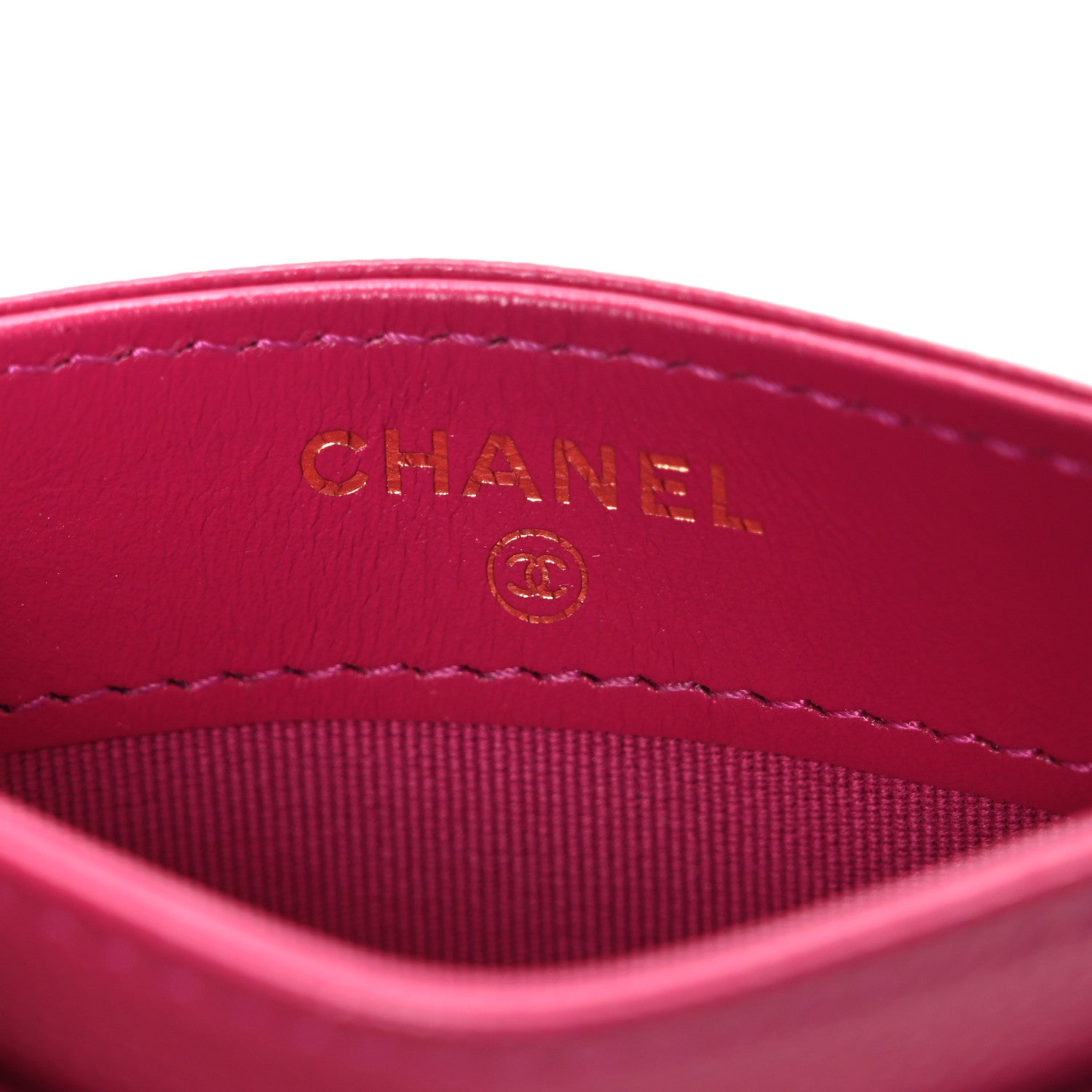 Chanel Caviar Quilted Card Holder Dark Pink 6 of 8