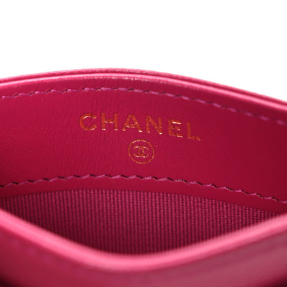 Chanel Caviar Quilted Card Holder Dark Pink 6 of 8