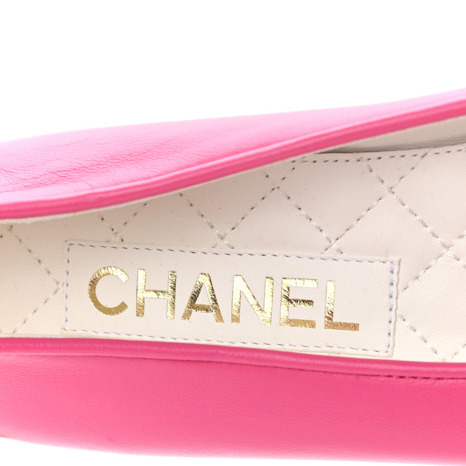 Chanel Lambskin Patent Calfskin Cap Toe Ankle Chain Ballerina Flats 38.5 Pink 7 of 8