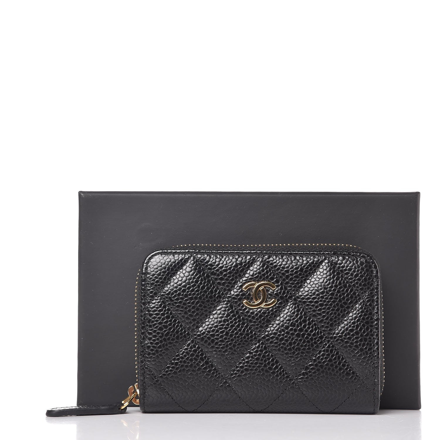 Chanel Caviar Quilted Zip Coin Purse Black 8 of 8