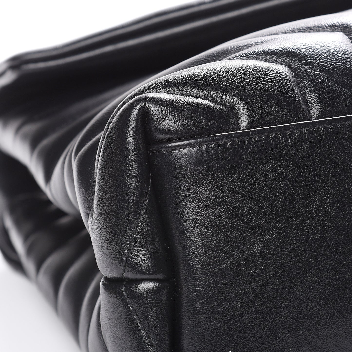 Calfskin Y Quilted Monogram Medium Loulou Chain Satchel Black