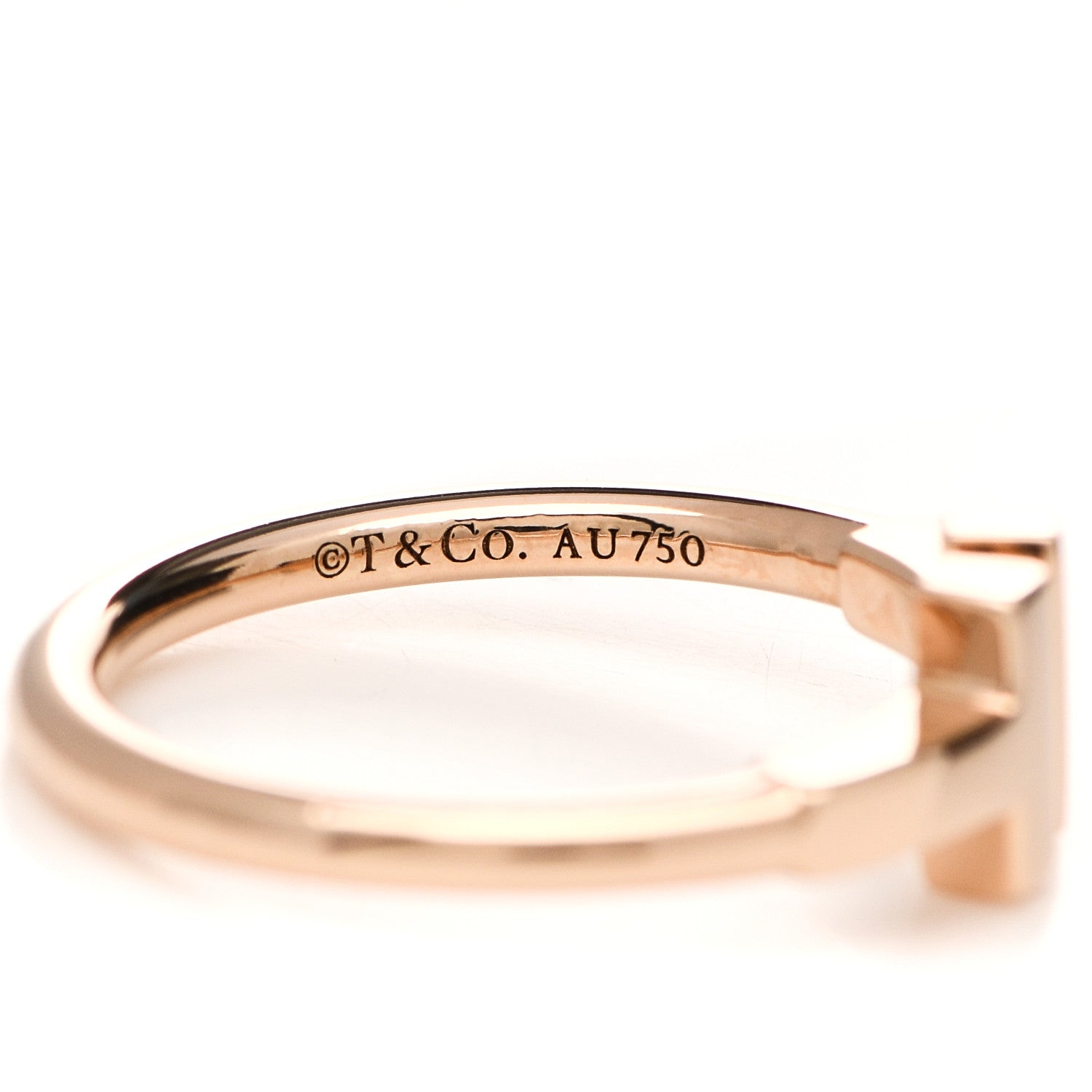 Tiffany 18K Rose Gold T Wire Ring 48 4.5 4 of 5
