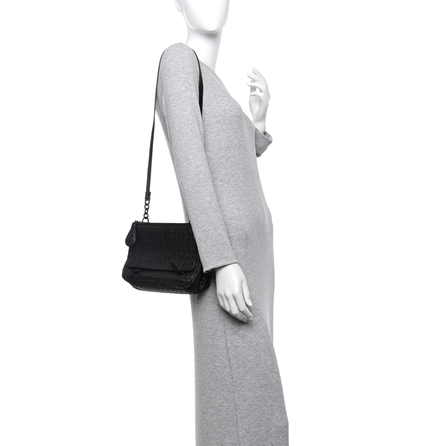 Nappa Intrecciato Messenger Bag Ebano