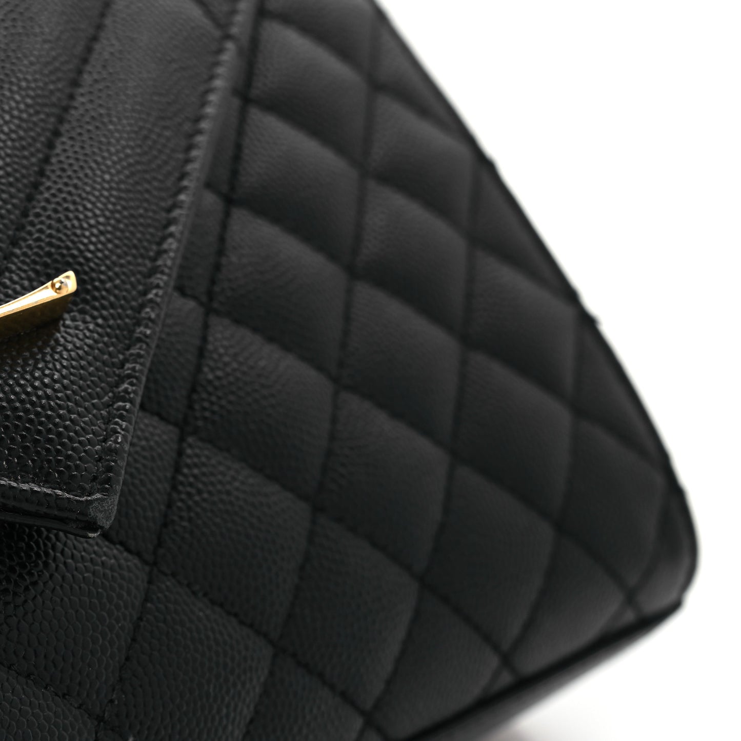 Grain De Poudre Textured Mixed Matelasse Triquilt Medium Monogram Satchel Black