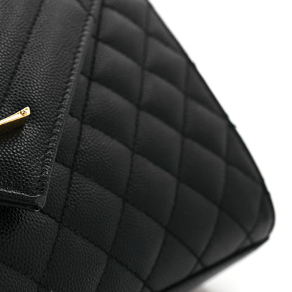 Saint Laurent Grain De Poudre Textured Mixed Matelasse Triquilt Medium Monogram Satchel Black 12 of 12