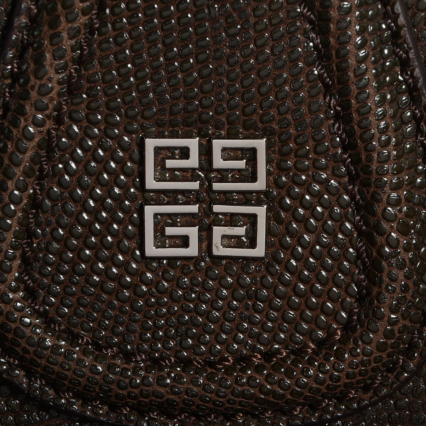 Calfskin Lizard Embossed Medium Nightingale Brown