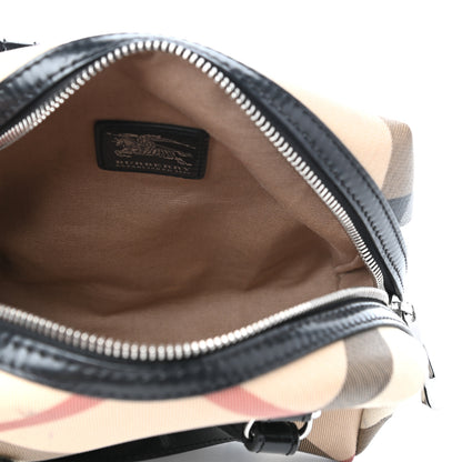 Burberry Patent Trim Nova Check Tote Black 5 of 11