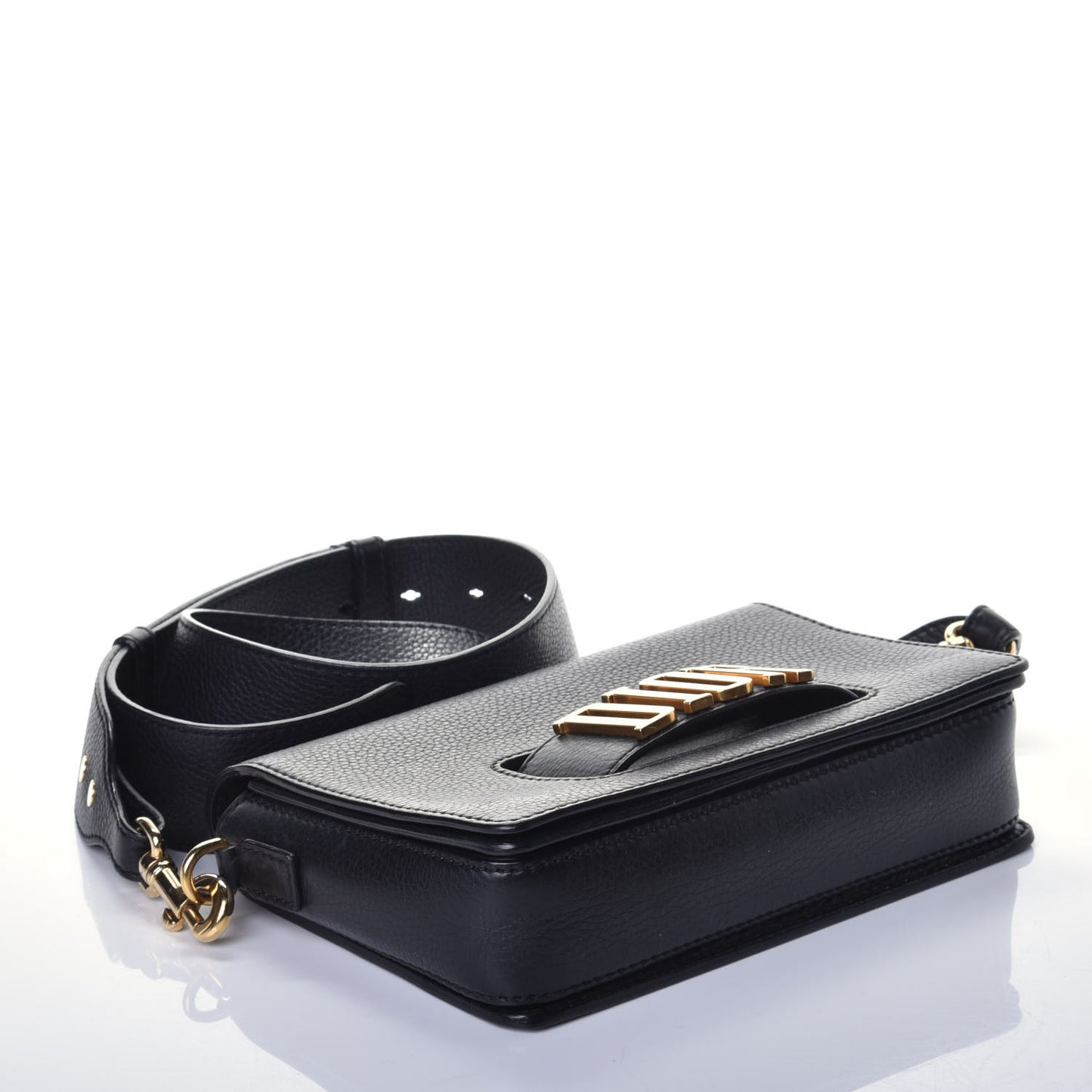 Grained Calfskin Dio(r)evolution Flap Bag Black