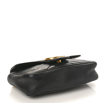 Gucci Calfskin Matelasse Super Mini GG Marmont Shoulder Bag Black 4 of 12