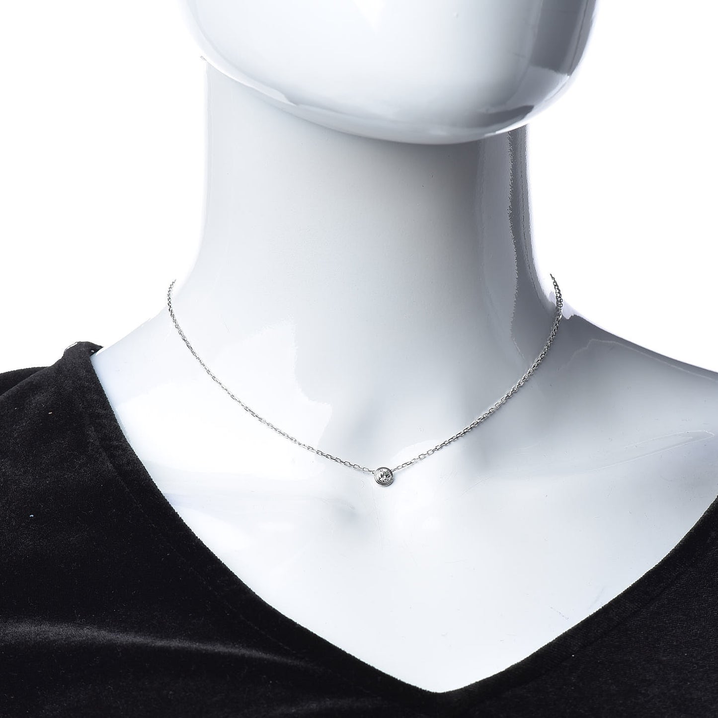 18K White Gold Diamond LM D'Amour Pendant Necklace