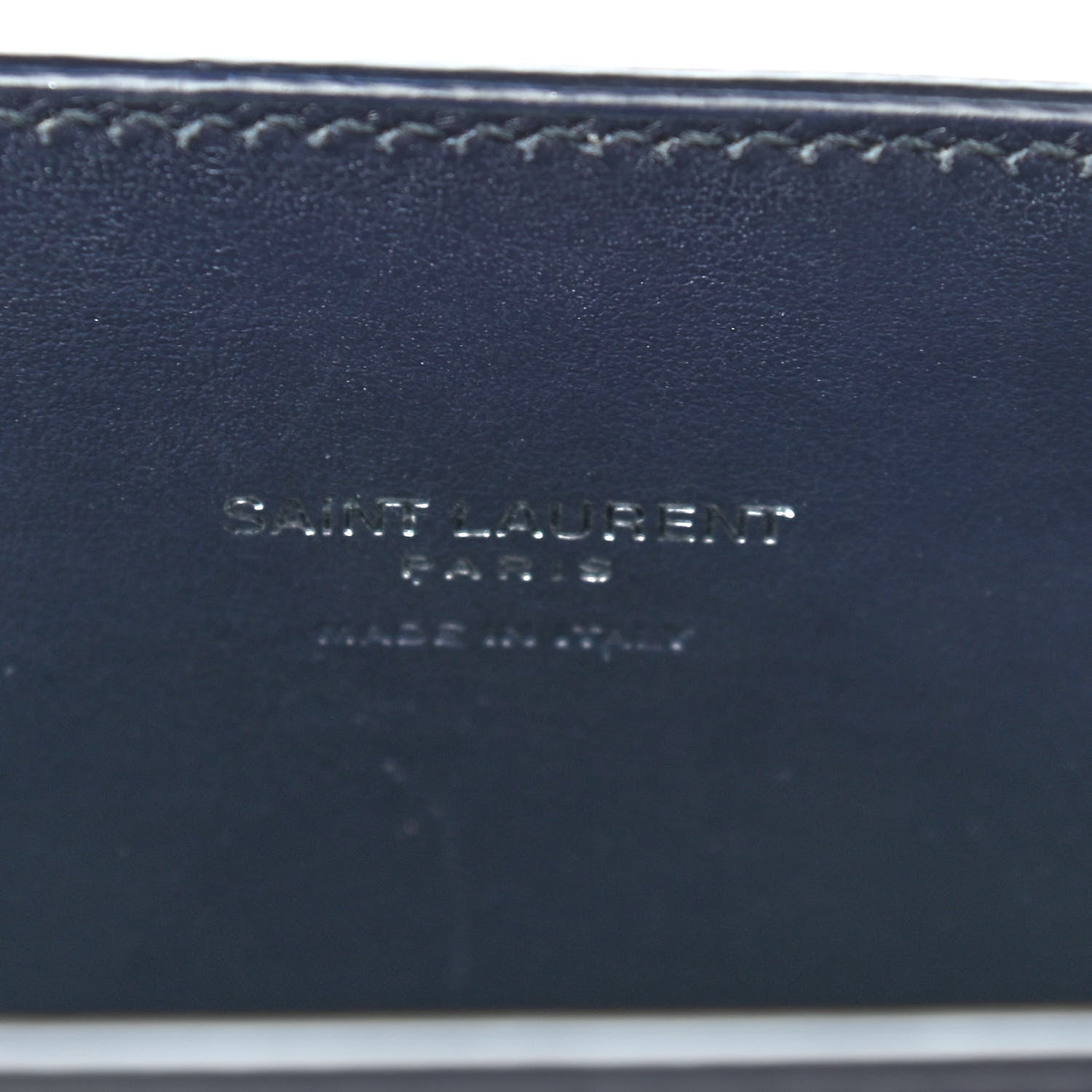 Saint Laurent Calfskin Crocodile Embossed Nano Sac De Jour Navy 6 of 9