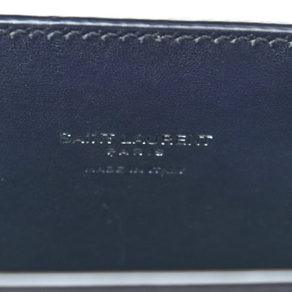 Saint Laurent Calfskin Crocodile Embossed Nano Sac De Jour Navy 6 of 9