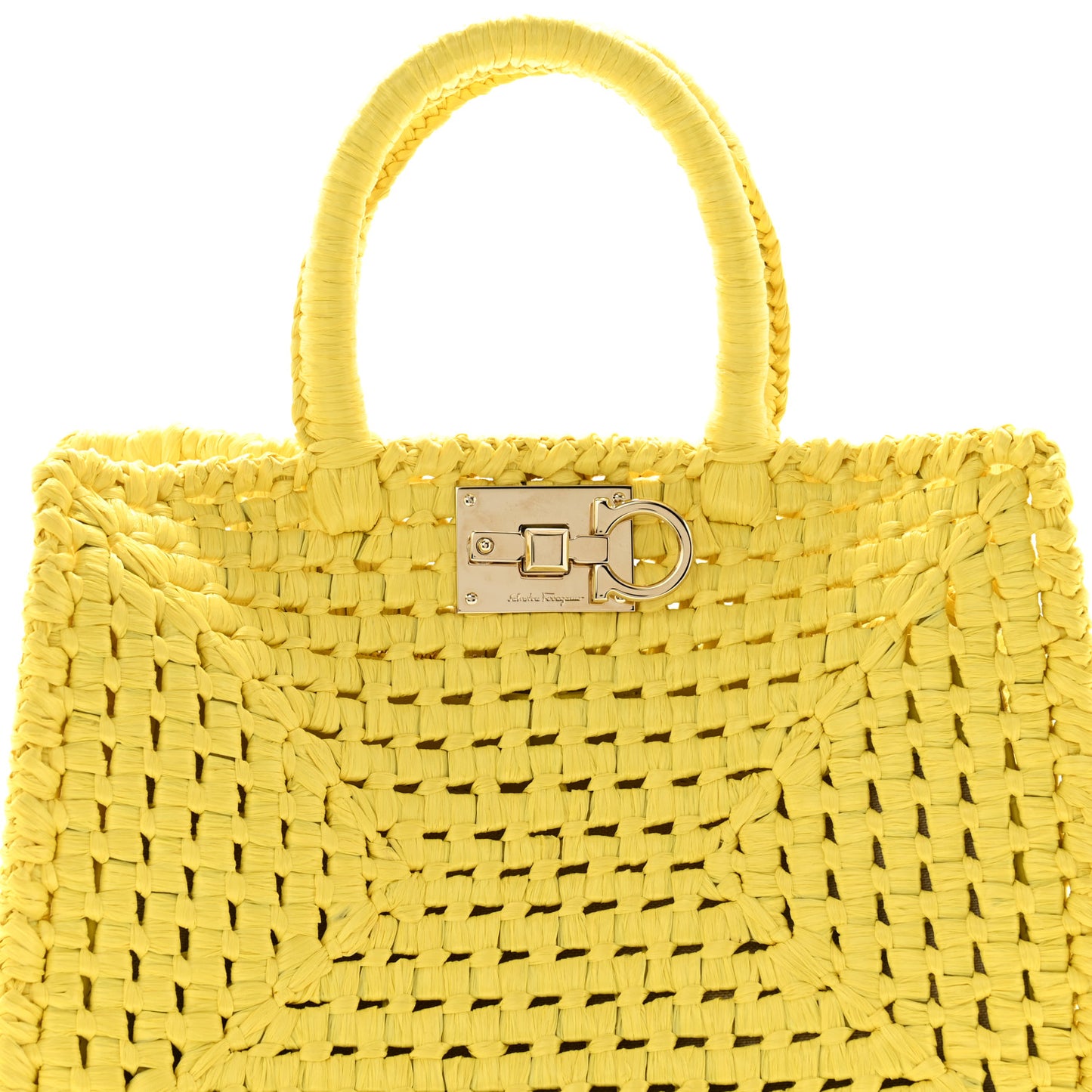 Raffia The Studio Box Tote Yellow