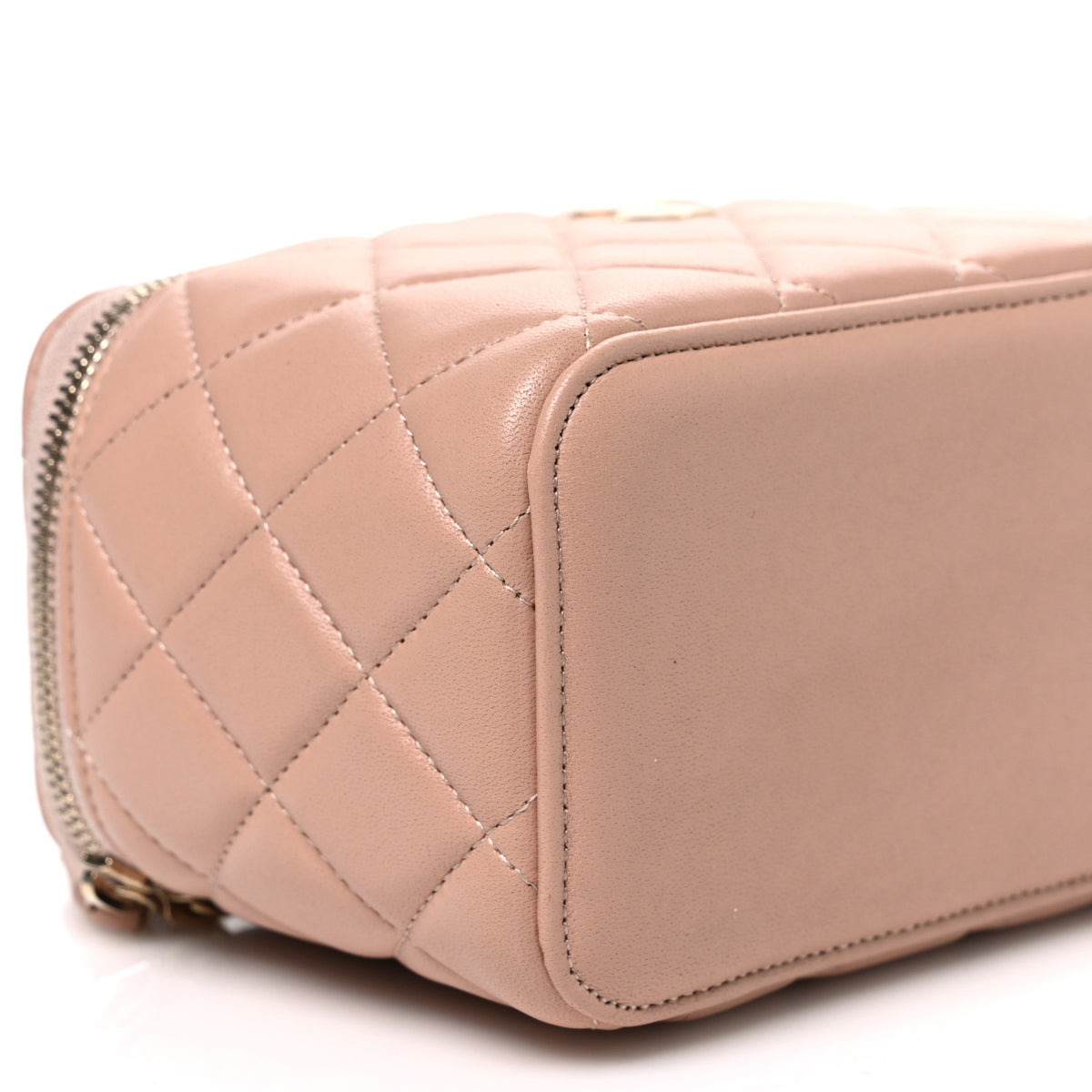 Chanel Lambskin Quilted Small Top Handle Vanity Case With Chain Beige 9 of 11