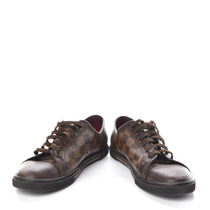 Louis Vuitton Calfskin Damier Ebene Punchy Sneakers 37.5 5 of 14