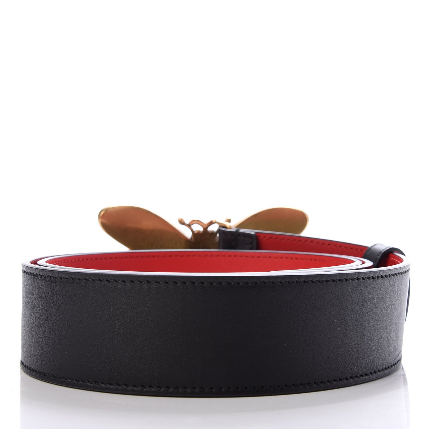 Calfskin Queen Margaret Bee Belt 95 38 Black