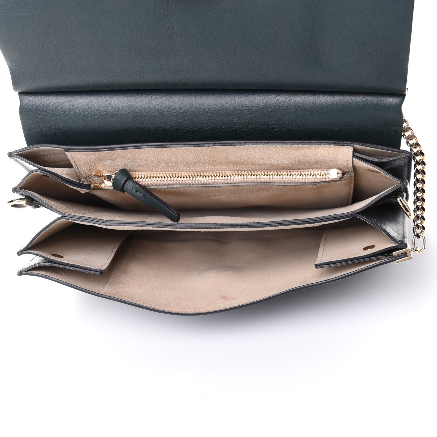 Chloe Suede Calfskin Medium Faye Shoulder Bag Intense Green 5 of 11