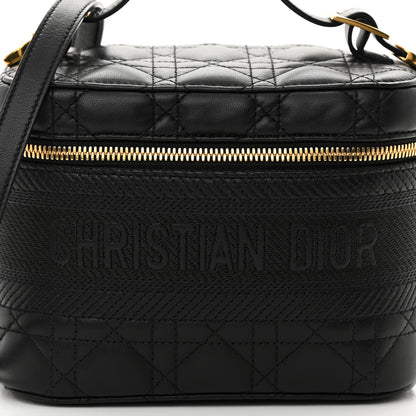 Christian Dior Lambskin Cannage Small Diortravel Vanity Case Black 8 of 19