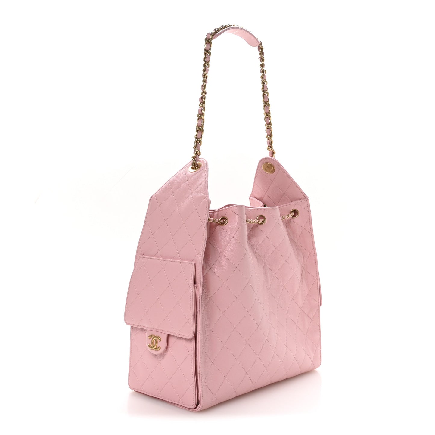 Caviar Quilted Medium Chanel 25 Handbag Light Pink