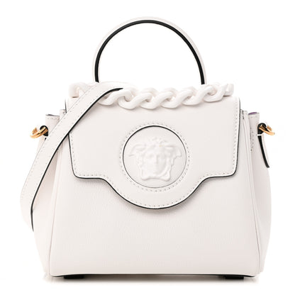 Versace Calfskin Medium La Medusa Top Handle Handbag Optical White 1 of 13